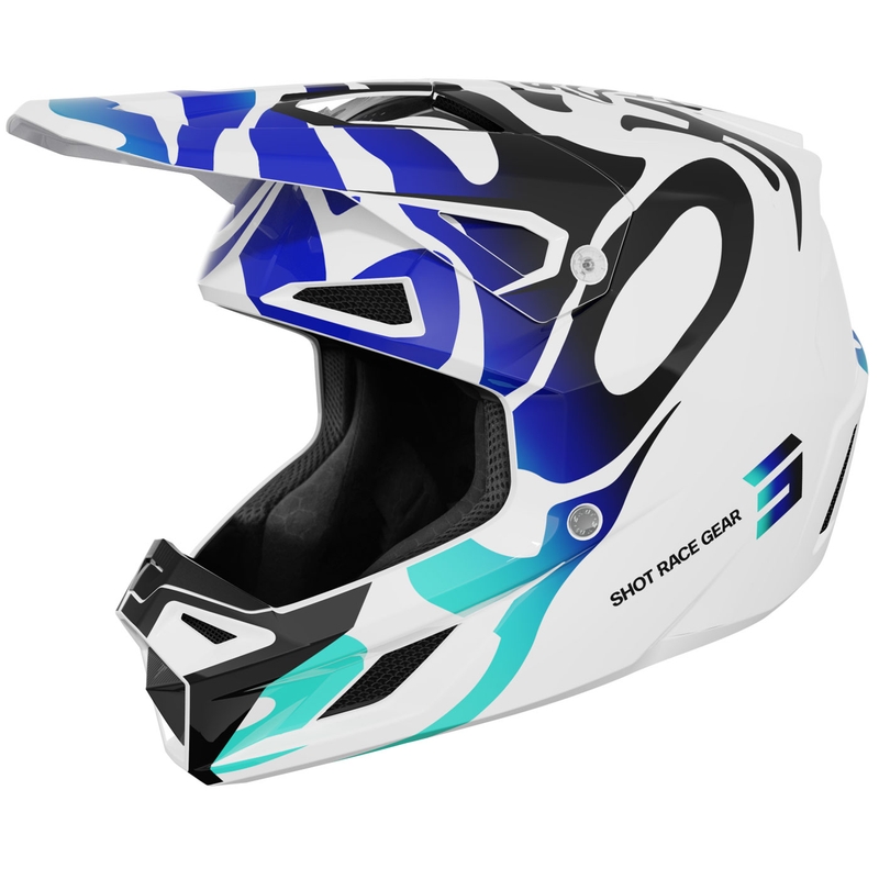 Casco de motocross Shot Speed Ghost azul brillante