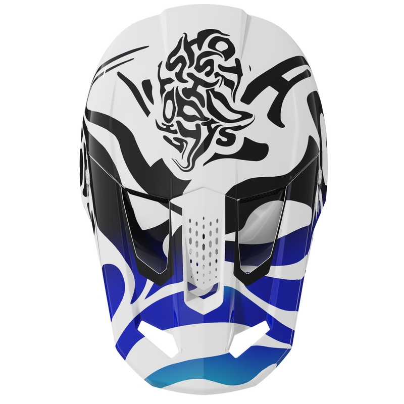 Casco de motocross Shot Speed Ghost azul brillante