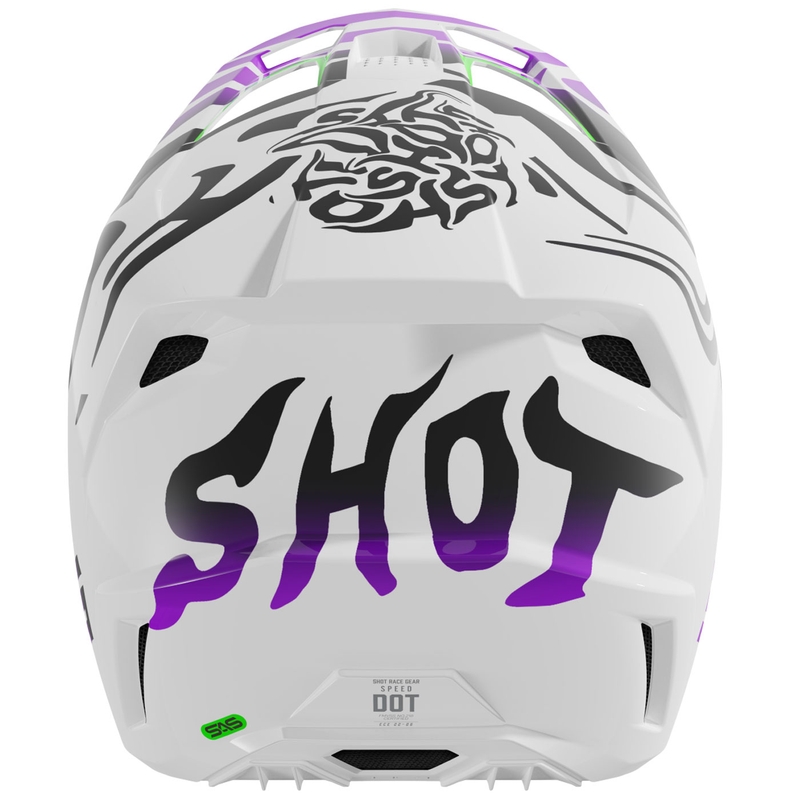 Casco de motocross Shot Speed Ghost morado brillante