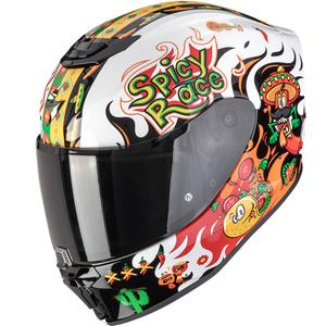 Casco de moto infantil Scorpion EXO-JNR Air Yucatan blanco-naranja-negro
