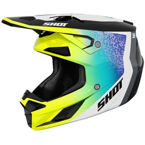 Casco de motocross Shot Speed Hybrid amarillo fluo brillante