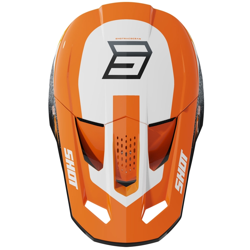 Casco de motocross Shot Speed Hybrid naranja brillante