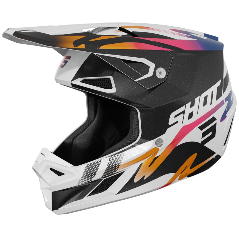 Casco de motocross Shot Speed Wave negro perla-blanco