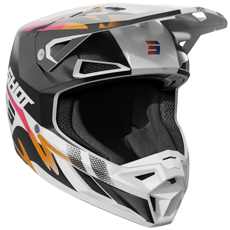 Casco de motocross Shot Speed Wave negro perla-blanco