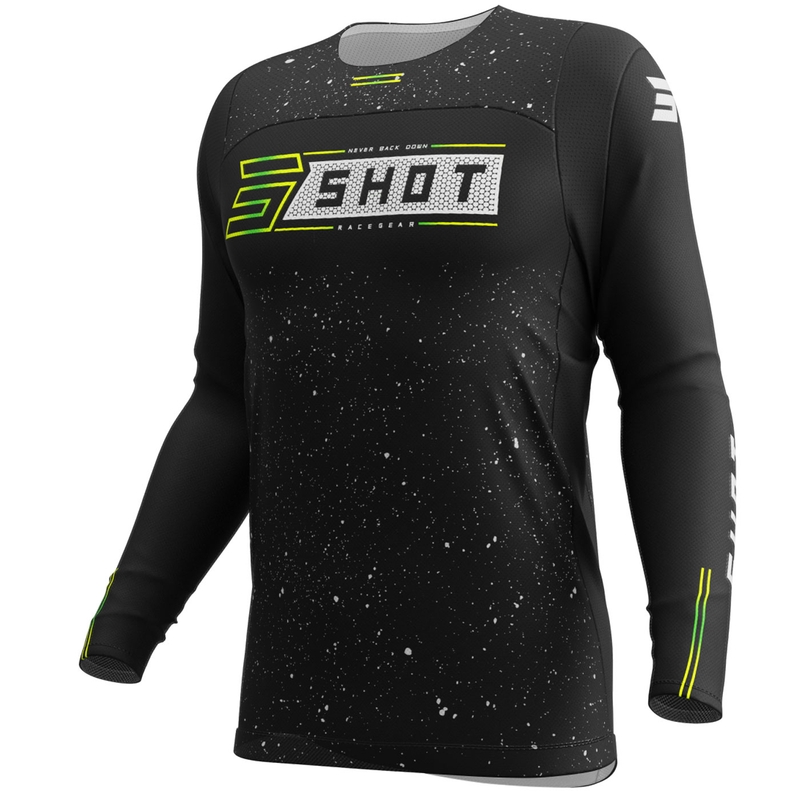 Camiseta de motocross Shot Contact Art negra