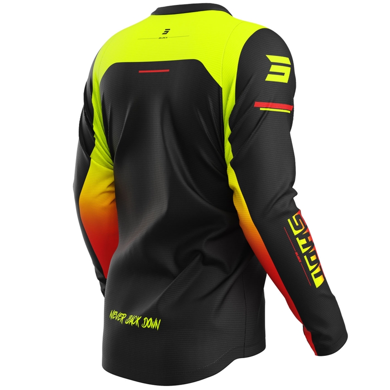 Camiseta de motocross Shot Devo Block amarillo fluo