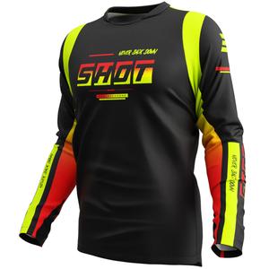 Camiseta de motocross Shot Devo Block amarillo fluo