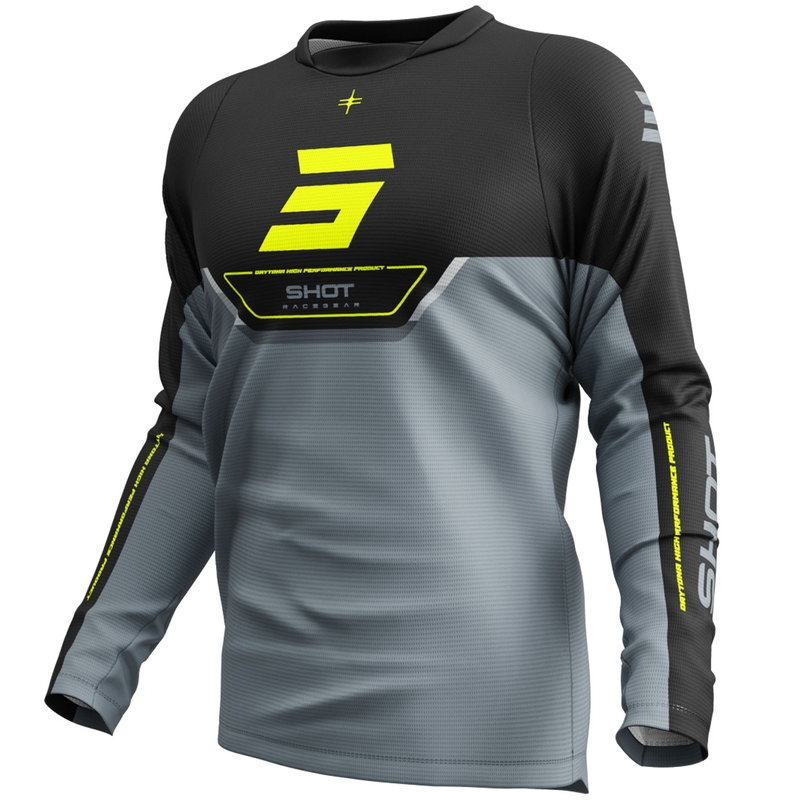 Camiseta de motocross Shot Devo Daytona amarillo fluo
