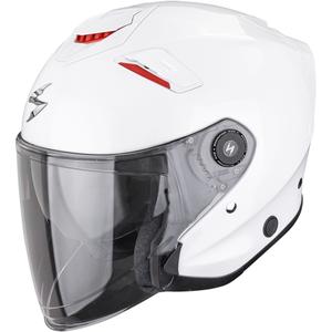 Casco abierto de moto Scorpion EXO-GT Jet Solid, color blanco perla