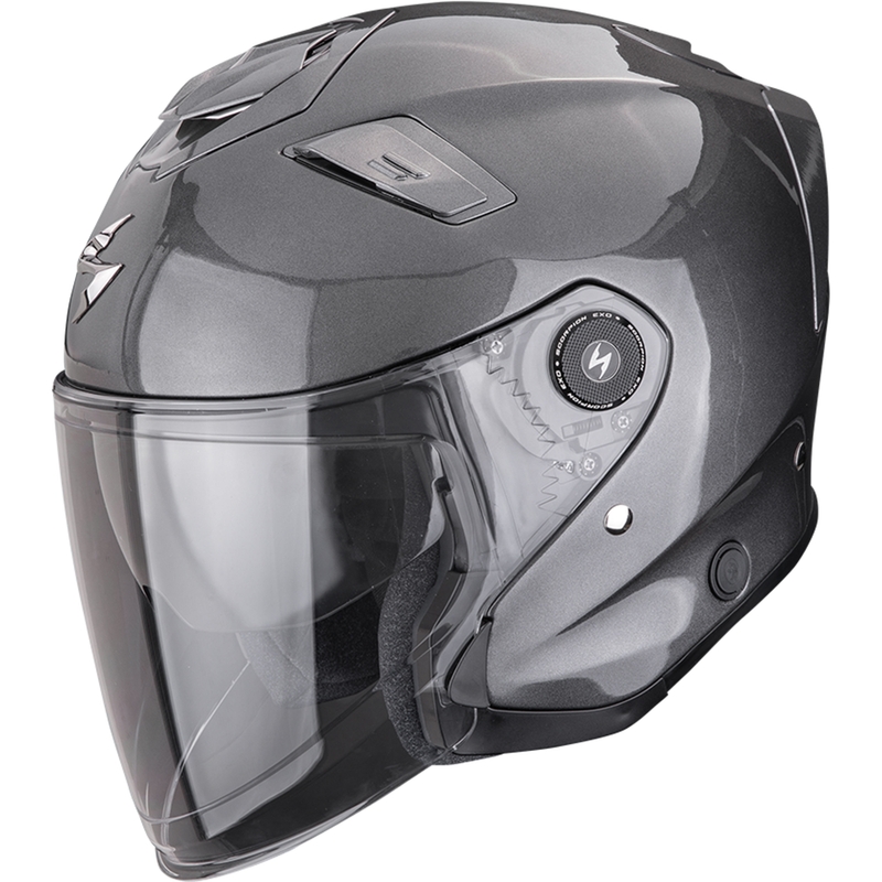 Casco abierto de moto Scorpion EXO-GT Jet Solid, gris metalizado