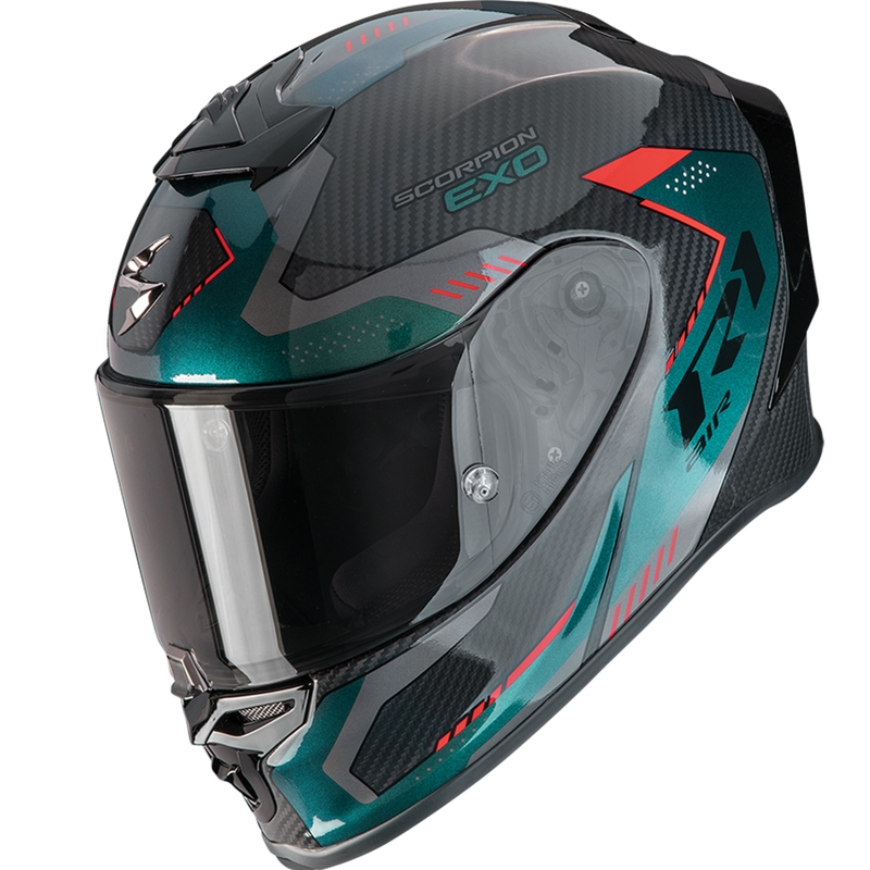 Casco integral de motocicleta Scorpion EXO-R1 EVO II Carbon Air Propel negro-verde