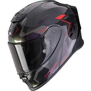 Casco integral de motocicleta Scorpion EXO-R1 EVO II Carbon Air Propel, color negro camaleón