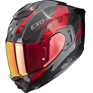 Casco integral de motocicleta Scorpion EXO-1500 Carbon Air Plated, negro y rojo