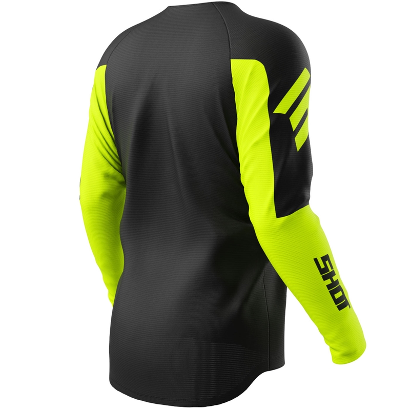 Camiseta de motocross Shot Draw Private amarillo fluo