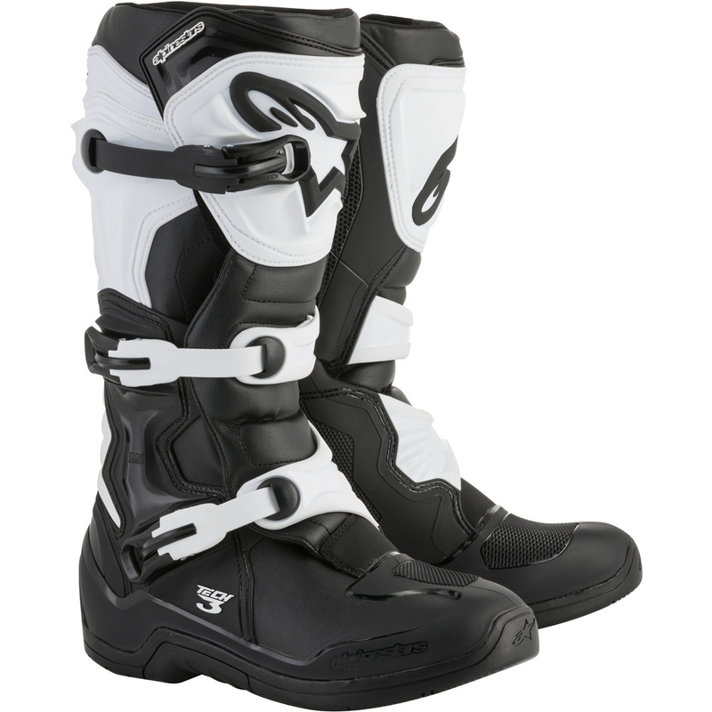 Botas de moto Alpinestars Tech 3 blancas y negras