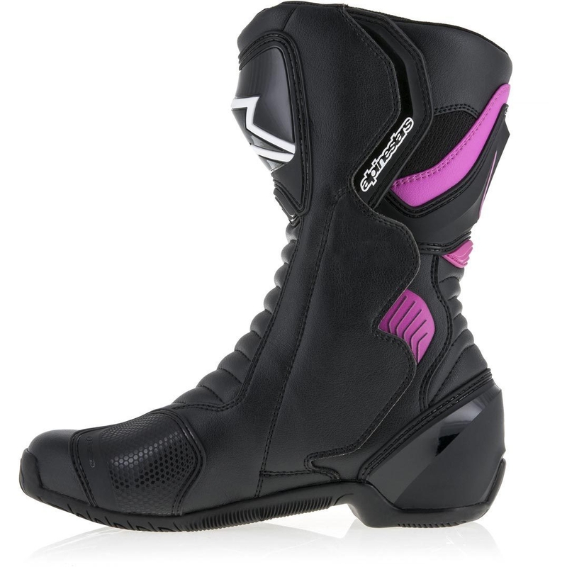 Botas de moto Alpinestars Stella S-MX 6 para mujer en negro, morado y blanco