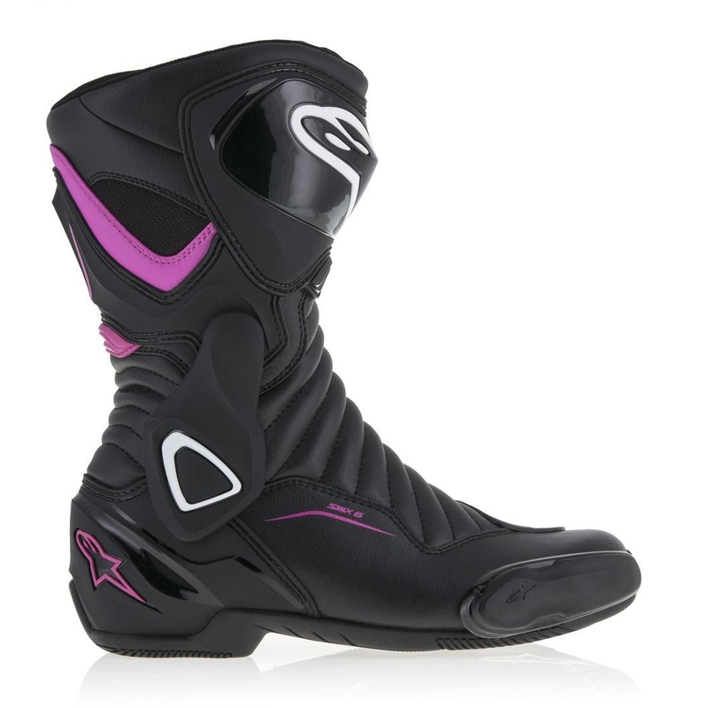 Botas de moto Alpinestars Stella S-MX 6 para mujer en negro, morado y blanco