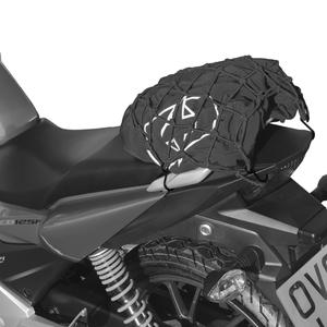 Red portaequipajes flexible Oxford para moto negro reflectante