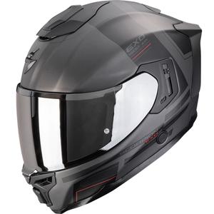 Casco integral de moto Scorpion EXO-1500 Air Dual en color plata mate, negro y rojo