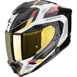 Casco integral de moto Scorpion EXO-1500 Air Sleek blanco-azul-amarillo