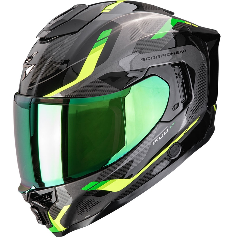Casco integral de moto Scorpion EXO-1500 Air Sleek negro-verde