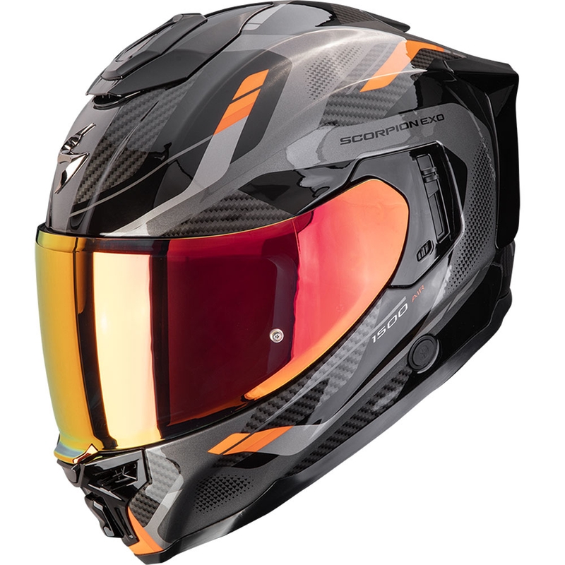Casco integral de moto Scorpion EXO-1500 Air Sleek negro-naranja