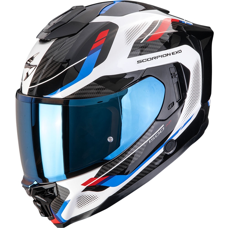 Casco integral de moto Scorpion EXO-1500 Air Sleek blanco-rojo-azul