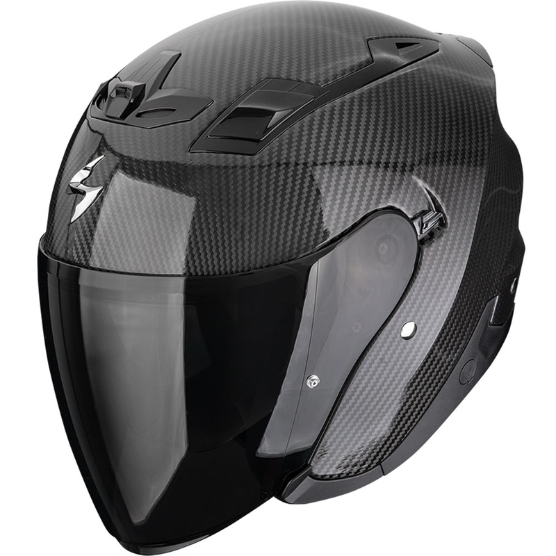 Casco de moto Scorpion EXO-Z1 Carbon Solid, cara abierta, color negro