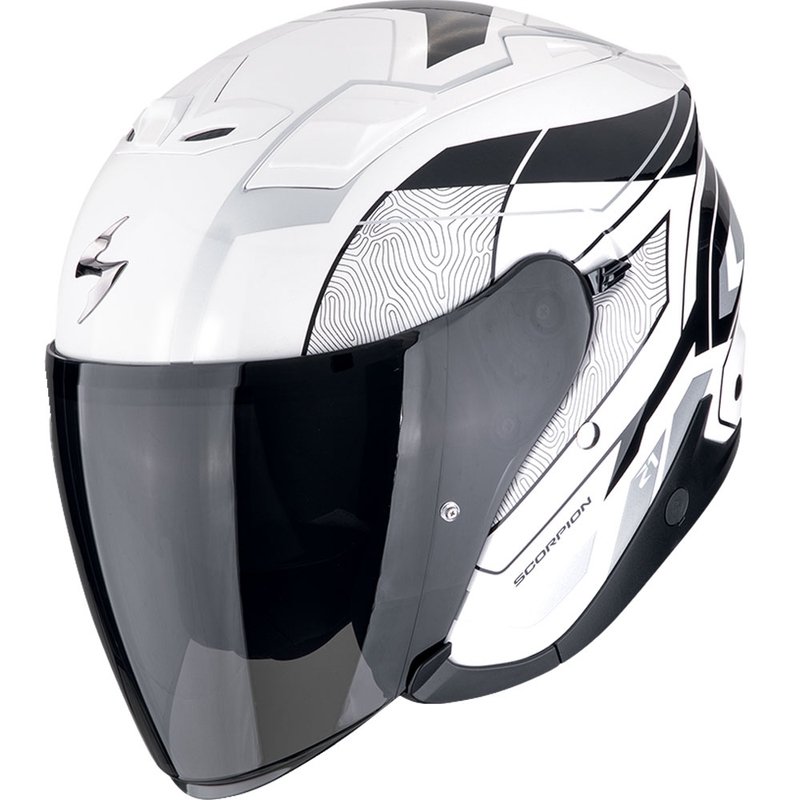 Casco jet para moto Scorpion EXO-Z1 VUE blanco-negro-plata