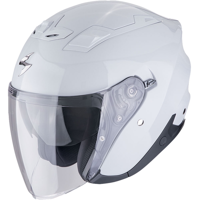 Casco de moto Scorpion EXO-Z1 Solid de cara abierta, color blanco perla