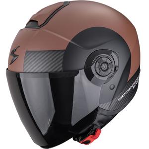 Casco de moto Scorpion EXO-CITY II Sheer de cara abierta, marrón mate y negro