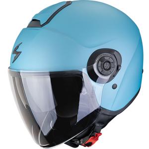 Casco de moto Scorpion EXO-CITY II Solid de cara abierta, azul celeste mate