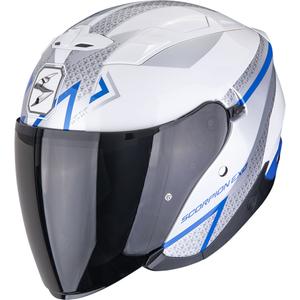 Casco de moto abierto Scorpion EXO-230 Loop blanco-azul