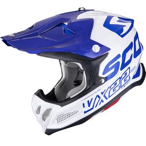 Casco de motocross Scorpion VX-22 Air Updown blanco-azul-azul