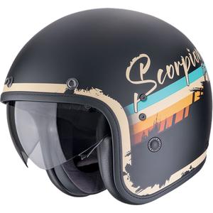 Casco de moto abierto Scorpion Belfast Evo ADONIS negro-beige mate