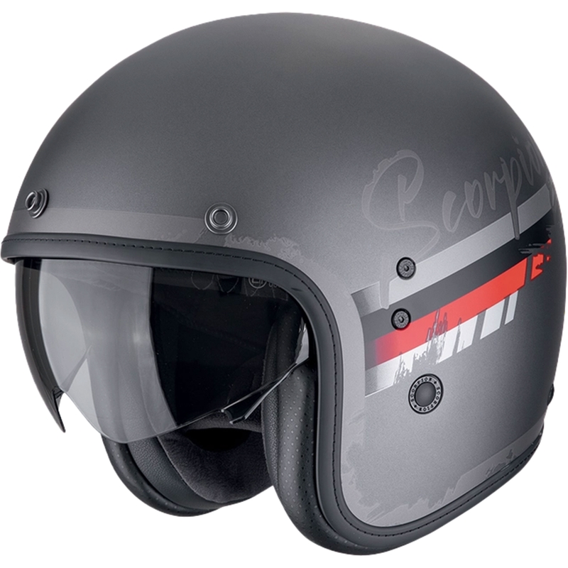 Casco de moto abierto Scorpion Belfast Evo ADONIS plata mate-negro
