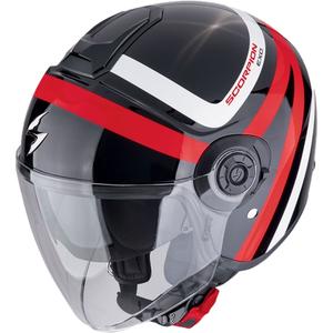 Casco de moto abierto Scorpion EXO-CITY II RIVA negro-rojo