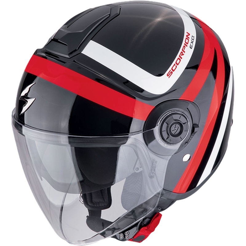 Casco de moto abierto Scorpion EXO-CITY II RIVA negro-rojo