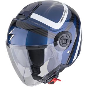 Casco de moto abierto Scorpion EXO-CITY II RIVA azul-negro