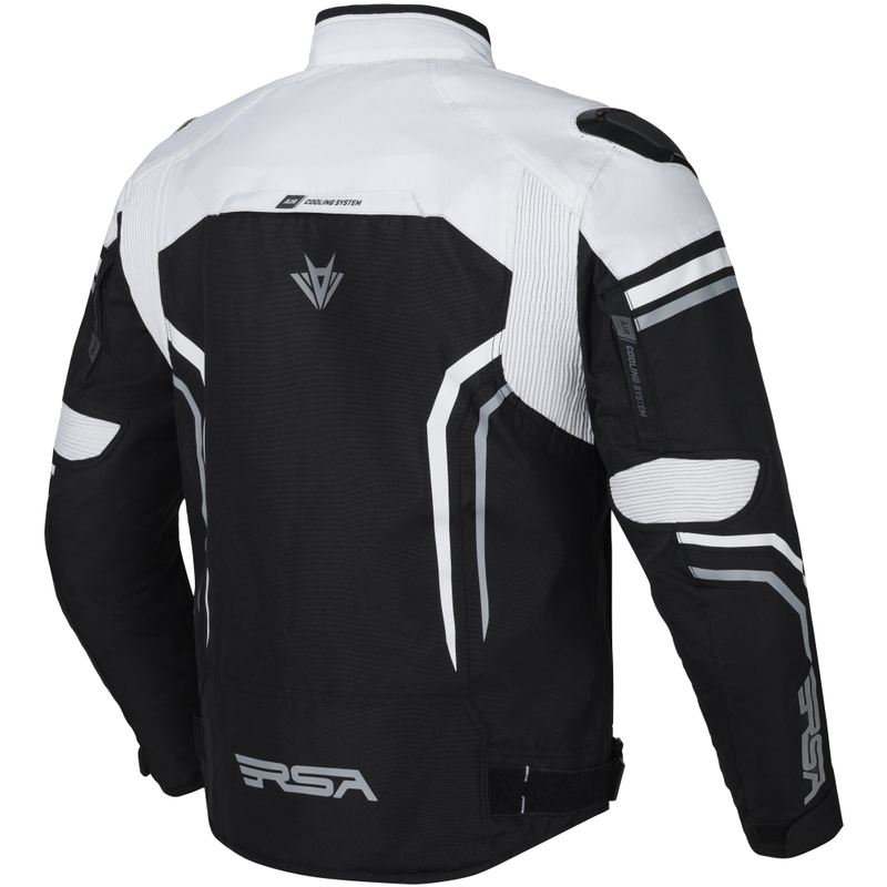 Chaqueta de moto RSA Compact 2 EVO en negro, gris y blanco