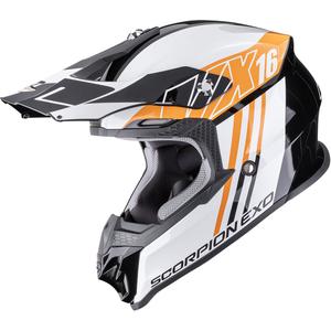 Casco de motocross Scorpion VX-16 EVO Air Lignes negro-naranja