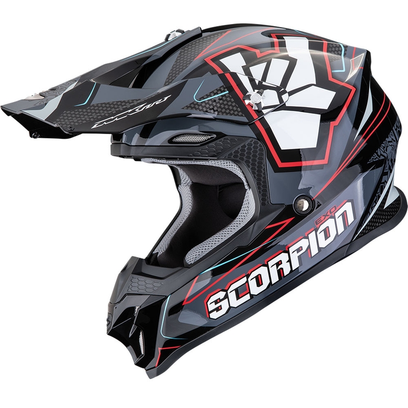 Casco de motocross Scorpion VX-16 EVO Air ROK negro-gris-rojo