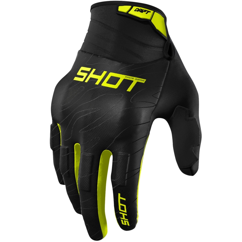 Guantes de motocross Shot Drift Onyx amarillo fluo