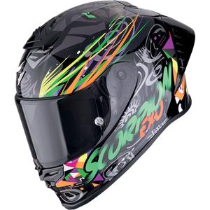 Casco integral de moto Scorpion EXO-R1 EVO II AIR SAVAGE negro-verde-naranja