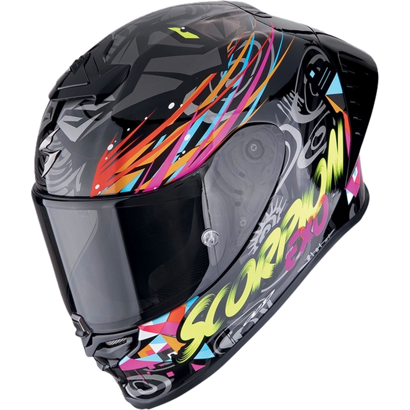 Casco integral de moto Scorpion EXO-R1 EVO II AIR SAVAGE negro-azul-rosa