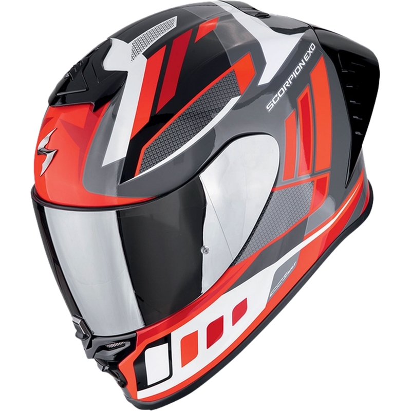 Casco integral de moto Scorpion EXO-R1 EVO II AIR VITAL gris-blanco-rojo