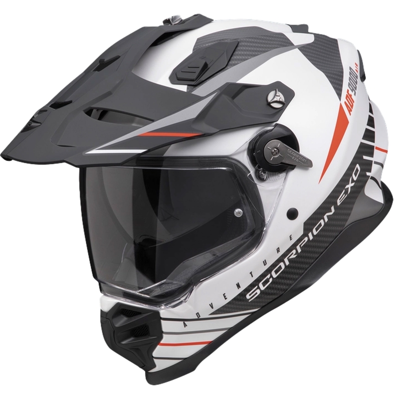 Casco enduro Scorpion ADF-9000 Air Feat mate blanco-negro-rojo