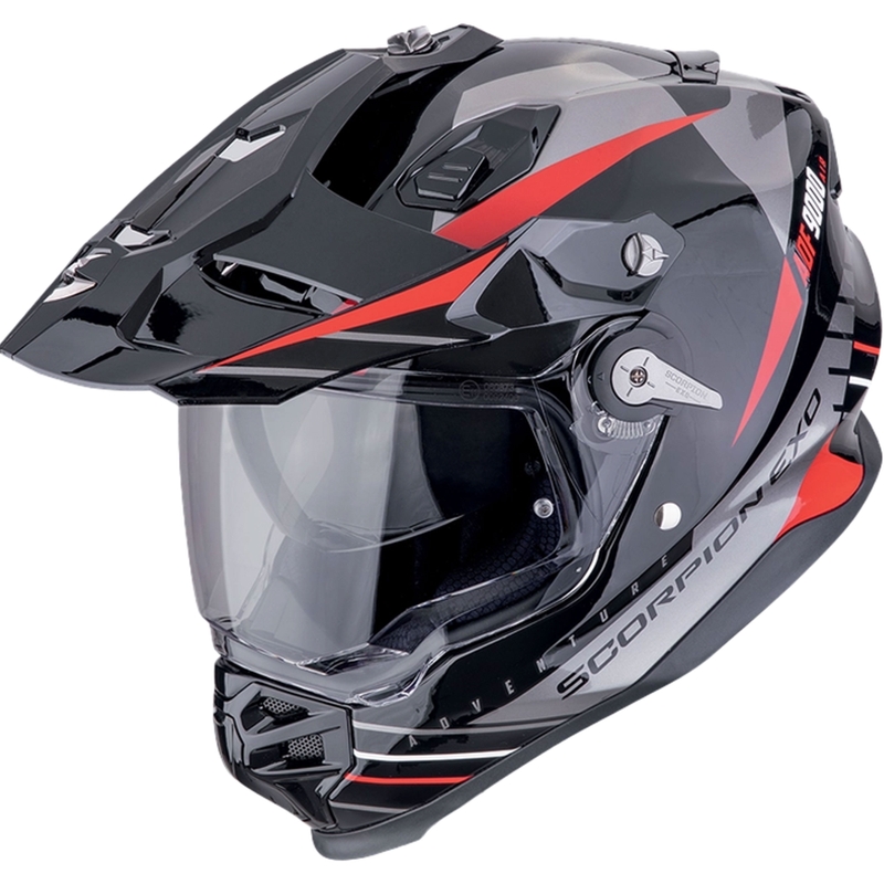 Casco enduro Scorpion ADF-9000 Air Feat negro-plata-rojo
