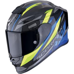 Casco integral de moto Scorpion EXO-R1 EVO CARBON AIR RUNNER negro-azul-amarillo fluo