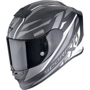 Casco integral de moto Scorpion EXO-R1 EVO CARBON AIR RUNNER negro mate y blanco